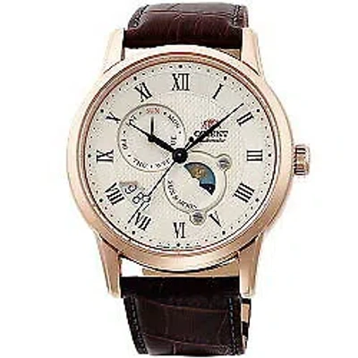 Pre-owned Orient Classic Sun & Moon Rn-ak0001s Brown Men's Watch In Box
