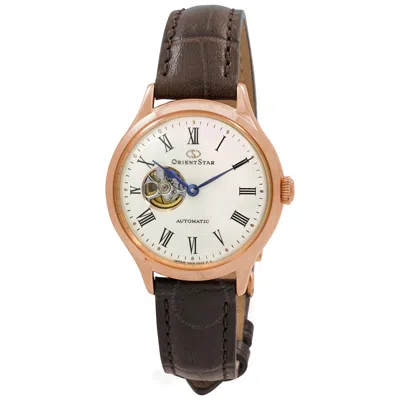 Orient Star Automatic White Dial Ladies Watch Re-nd0003s00b In Brown