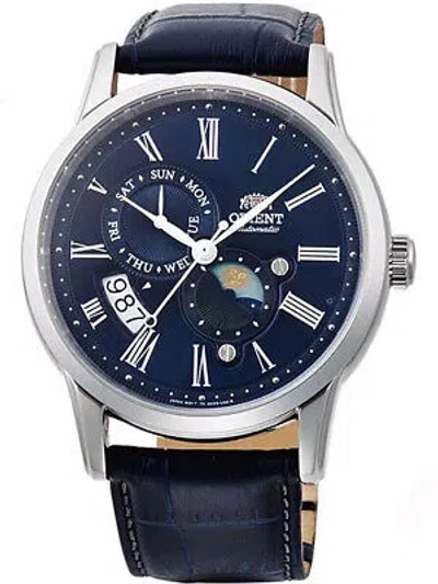 Pre-owned Orient Ra-ak0011d10b Moon Phase Automatic Mens Watch 43mm 5atm