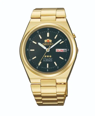 Pre-owned Orient Rare  3 Stars Automatic Day Date Em1t00wb Black Dial Made In Japan