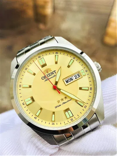Pre-owned Orient Rare  Tristar Automatic Lume Hands Sab0c002c Champagne Dial Made In Japan