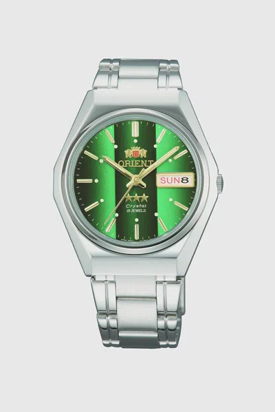 Pre-owned Orient Rare  Tristar Day-date Ab06005f Green Dial Made In Japan