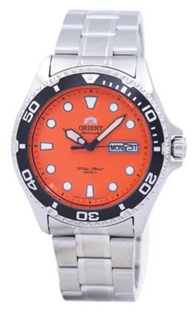 Pre-owned Orient Ray Raven Ii Automatic Orange Dial Day/date 200m Faa02006m9 Mens Watch