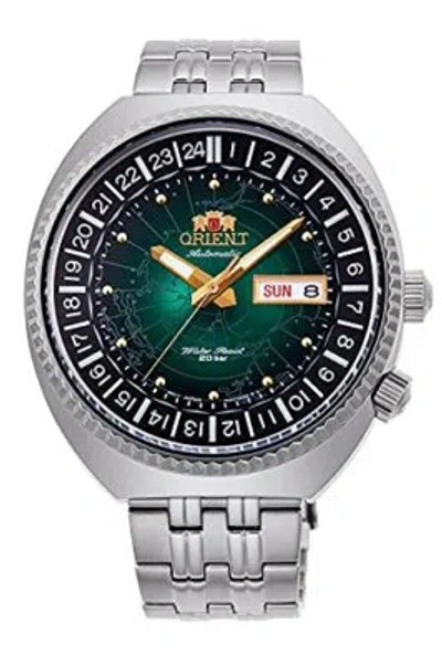 Pre-owned Orient Revival Rn-aa0e02e Green Dial World Map Automatic Mechanical Men's Watch