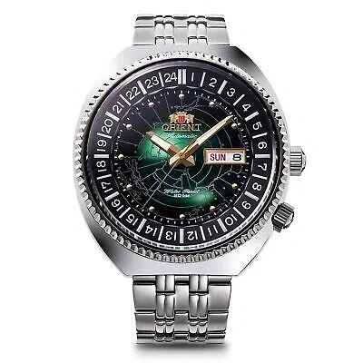 Pre-owned Orient Revival Rn-aa0e02e Watch Green Dial World Map Automatic Mechanical Men