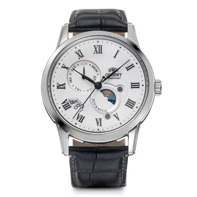 Pre-owned Orient Rn-ak0005s Sun & Moon Mechanical Automatic Watch White Dial 42.5mm Men's