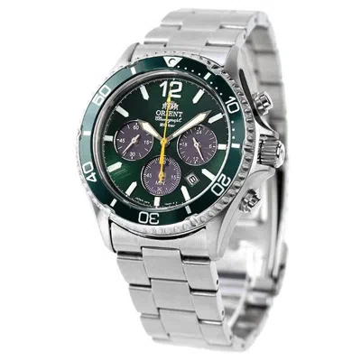 Pre-owned Orient Mako Solar Chronograph Rn-tx0204e Men Watch Sapphire Crystal Eco-friendly