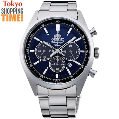 Pre-owned Orient Solar Panda Neo70' Wv0021tx Blue Dial Chronograph Men Watch Made In Japan