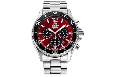 Pre-owned Orient Solar Quartz Chronograph Ra-tx0207r10b Ra-tx0207r With Sapphire Crystal