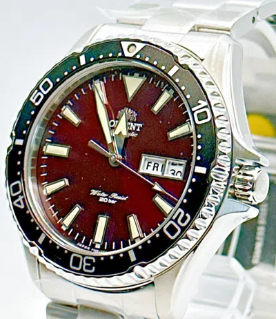 Pre-owned Orient Sports Diver Style Rn-aa0003r Red Dial Automatic Men's Watch Mechanical
