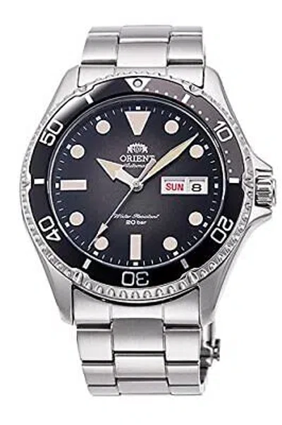 Pre-owned Orient Sports Rn-aa0810n Black Automatic Mechanical Diver 200m Men Watch