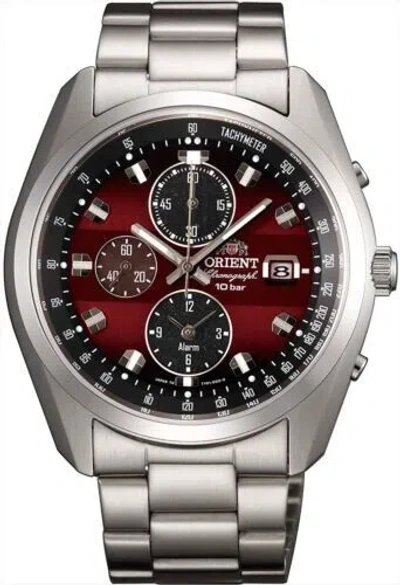 Pre-owned Orient Sporty Wv0031ty Neo70s Horizon Chronograph Mens Watch Red Silver Japan