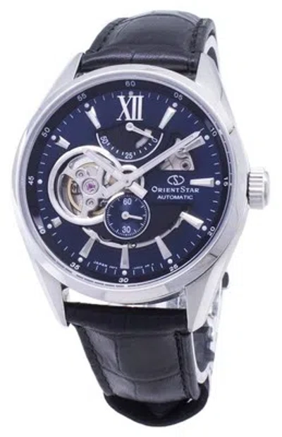 Pre-owned Orient Star Automatic Blue Dial Leather Band Re-av0005l00b Japan Made Mens Watch