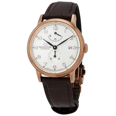 Orient Star Automatic Silver Dial Brown Leather Men's Watch Re-aw0003s00b