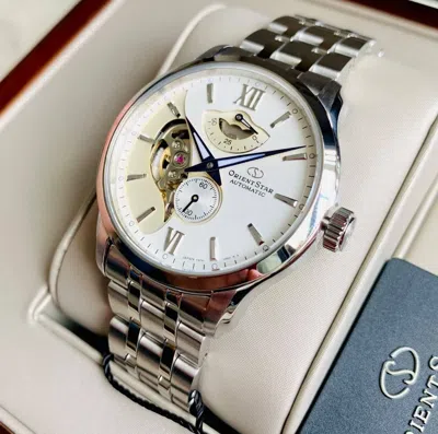 Pre-owned Orient Star Automatic Silver Dial Men's Watch Power Reserve Rk-av0b01s