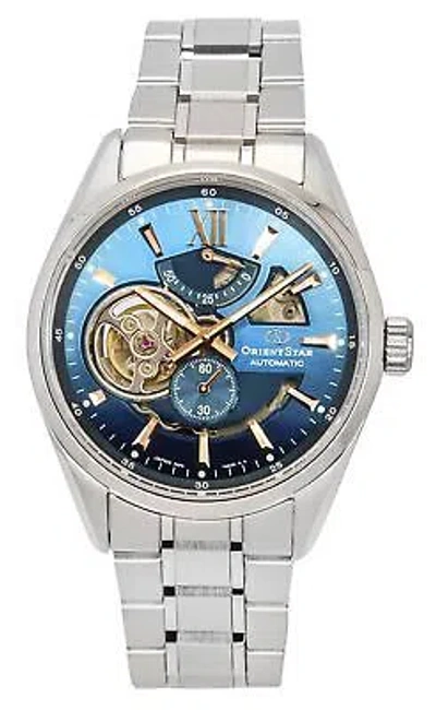 Pre-owned Orient Star Blue Dial Automatic Dress 100m Men's Watch Re-av0122l00b