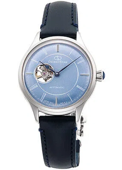 Pre-owned Orient Star Classic Semi Skeleton Rk-nd0012l Blue Automatic Women Watch Box