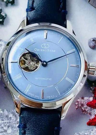 Pre-owned Orient Star Orient Semi Skeleton Blue Small Dial Women's Watch Rk-nd0013l