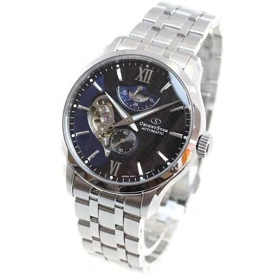 Pre-owned Orient Star Rk-av0b03b Layered Skeleton Mechanical Automatic Watch Navy Dial