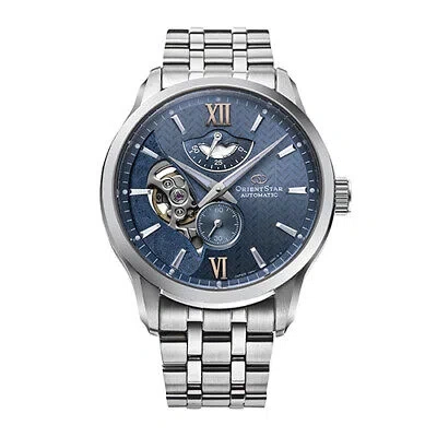 Pre-owned Orient Star Rk-av0b08l Blue Contemporary Skeleton Men's Watch In Box