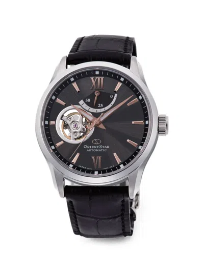Orient 스타 세미 스켈레톤 39mm 시계 In Black