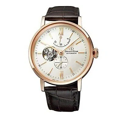 Pre-owned Orient Star Watch Men's Rk-av0001s Brown White Analog Round Face Semi Skeleton