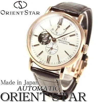 Pre-owned Orient Star Watch Men's Rk-av0001s Brown White Analog Round Face Semi Skeleton