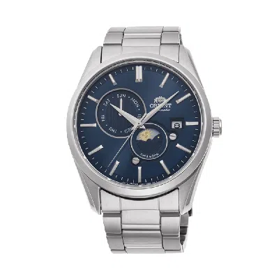 Pre-owned Orient Sun & Moon Ak0303l Blue Dial Sapphire Crystal Day Date Made In Japan