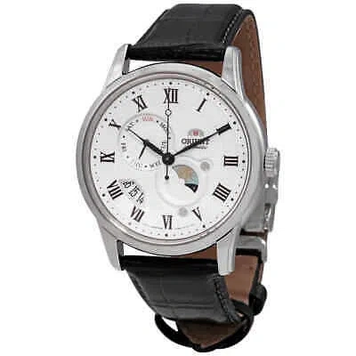 Pre-owned Orient Sun And Moon Automatic White Dial Men's Watch Ra-ak0008s10b