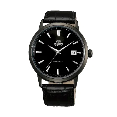 Pre-owned Orient Symphony Automatic Dress Watch With Black Dial, Black Pvd Case Er27001b
