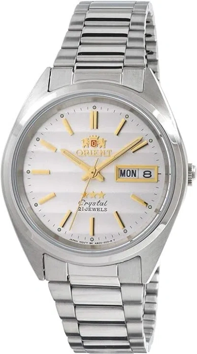Pre-owned Orient Tristar Mens Classical Automatic Textured Silver Dial Watch Ab00007w