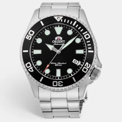 Pre-owned Orient Triton Ra-ac0k01b10b Black Dial Stainless Steel Men's Wristwatch 43 Mm