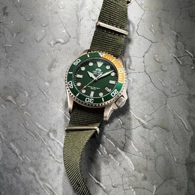 Pre-owned Orient Triton V2 Diver Mechanical Watch Date Green Dial Ac0k04e Made In Japan