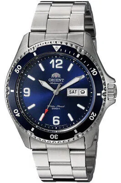 Pre-owned Orient Watch - Faa02002d9 For Male Blue In Stainless Steel