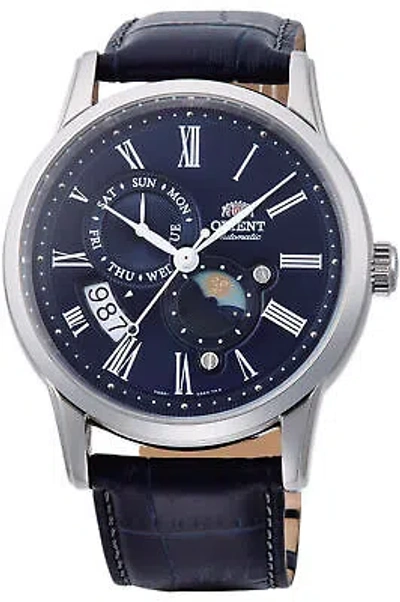 Pre-owned Orient Watch - Ra-ak0011d For Male Blue In Stainless Steel