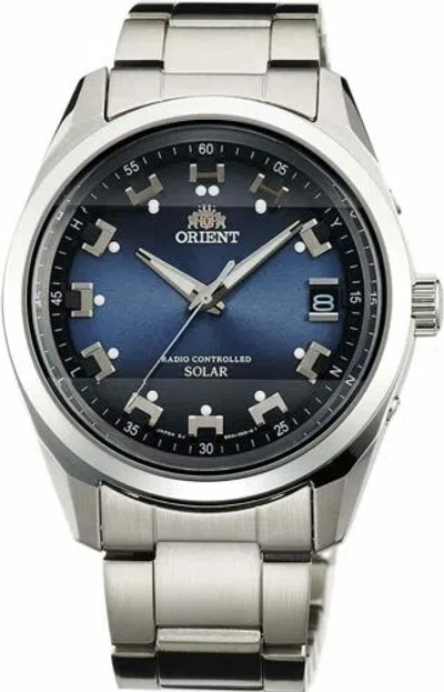 Pre-owned Orient Watch Neo Seventies Standard Solar Radio Blue Wv0071se
