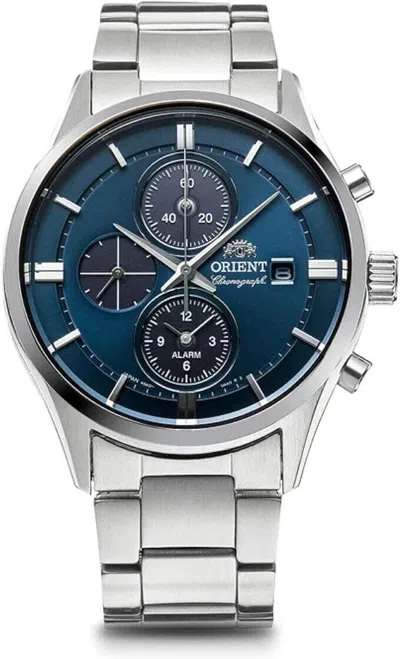 Pre-owned Orient Watch Solar Solar Chronograph Rn-ty0003l Men's Navy
