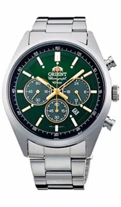 Pre-owned Orient Watch Sporty Neo 70's Solar Panda Brilliant Green Wv0031tx Men's