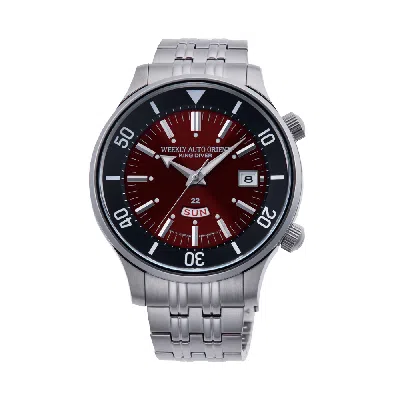 Pre-owned Orient Weekly Auto King Diver Day Date Ra-aa0d02r Red Dial Made In Japan