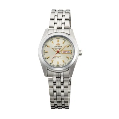 Pre-owned Orient Women Watch Automatic Tristar Day Date Champagne Dial Nq23002c