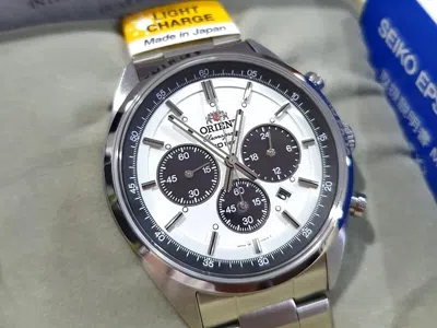 Pre-owned Orient Wv0041tx Neo 70's Solar Panda Style Men's Watch Dhl Fast
