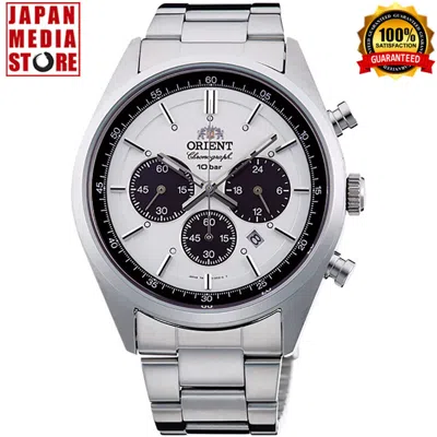 Pre-owned Orient Wv0041tx Panda Neo70's White Dial Sport Solar Chronograph Men Watch Japan
