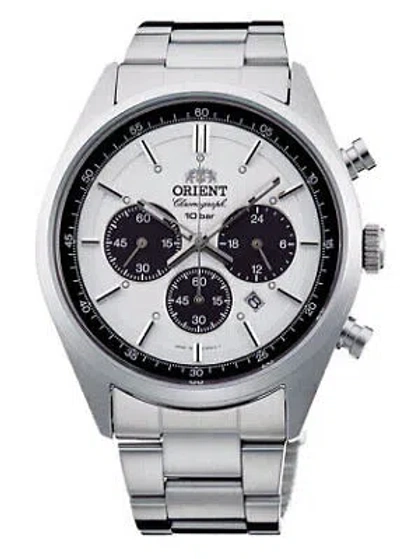 Pre-owned Orient Wv0041tx Solar Panda Milky White Men's 70's Neo-seventies Jp