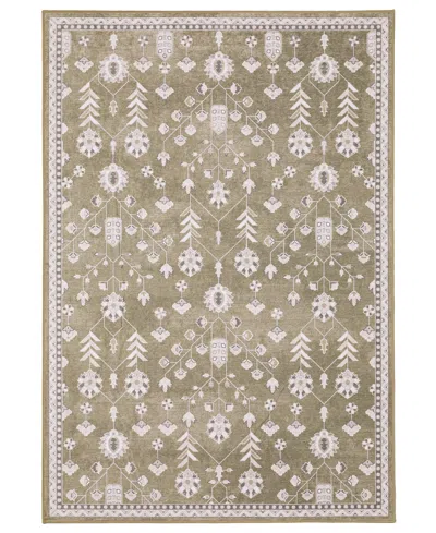 Oriental Weavers Addison Machine Washable Add07 9'10"x12' Area Rug In Green