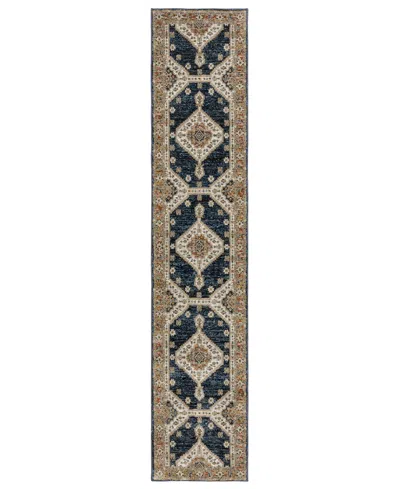 Oriental Weavers Andorra 2281e 2'6"x12' Runner Area Rug In Blue