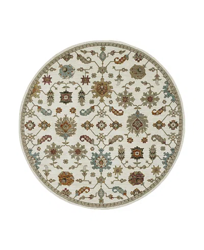 Oriental Weavers Andorra 2419b Round Area Rug, 7'10 X 7'10 In Ivory