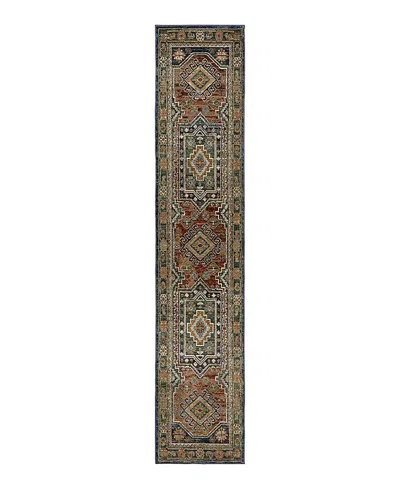 Oriental Weavers Andorra 2442a Runner Area Rug, 2'6 X 12' In Blue