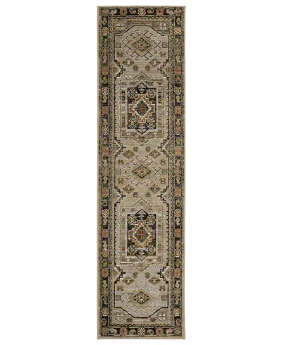 Oriental Weavers Andorra 2442d 2'3"x8' Runner Area Rug In Neutral