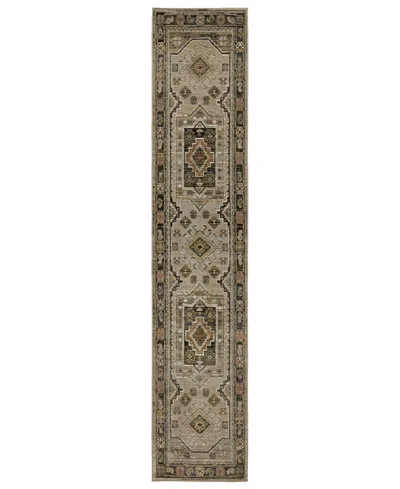 Oriental Weavers Andorra 2442d 2'6"x12' Runner Area Rug In Gray