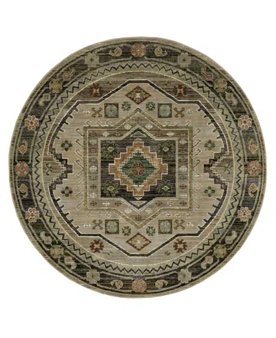 Oriental Weavers Andorra 2442d 7'10"x7'10" Round Area Rug In Green